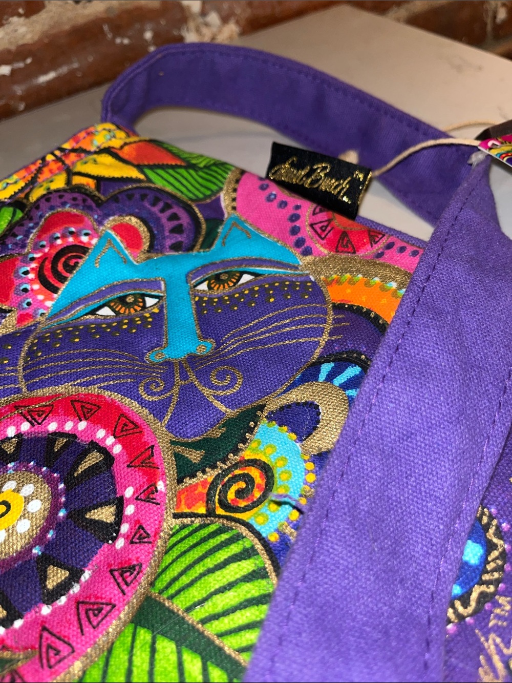 Laurel Burch Multicolor Floral Crossbody with Purple Strap - Picture 13 of 13
